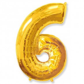 Шар гелиевый цифра 6 (40х102 см) в Лобне