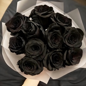 Букет "Черная королева" из 11 черных роз Эквадор (60 см) в Лобне