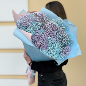 Букет "Радуга" из 15 гипсофил в Лобне