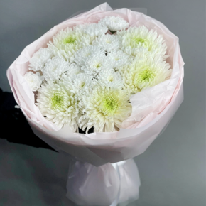 Букет из микса белых хризантем Магнум  в Лобне