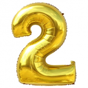 Шар гелиевый цифра 2 (40х102 см) в Лобне