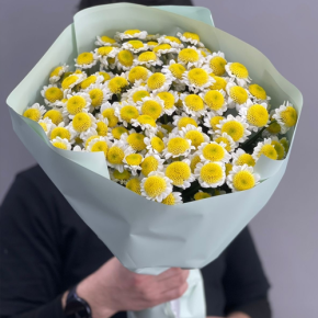 Букет "Моё солнышко" из 17 хризантем сантини  в Лобне
