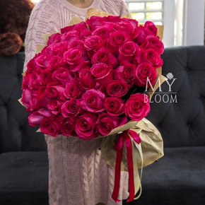 Букет 51 роза Эквадор Пинк Флоид (60 см) в Лобне