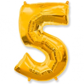 Шар гелиевый цифра 5 (40х102 см) в Лобне