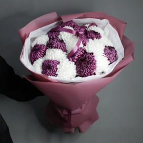 Букет "Панна-котта" из воздушных хризантем Бигоуди в Лобне