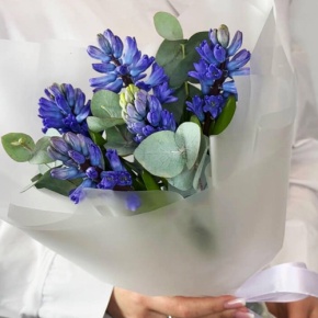 Букет "Мини" из 5 ароматных гиацинтов и эвкалипта в Лобне