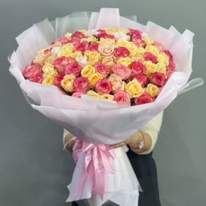 Букет из 101 розы  микс (70 см) в Лобне