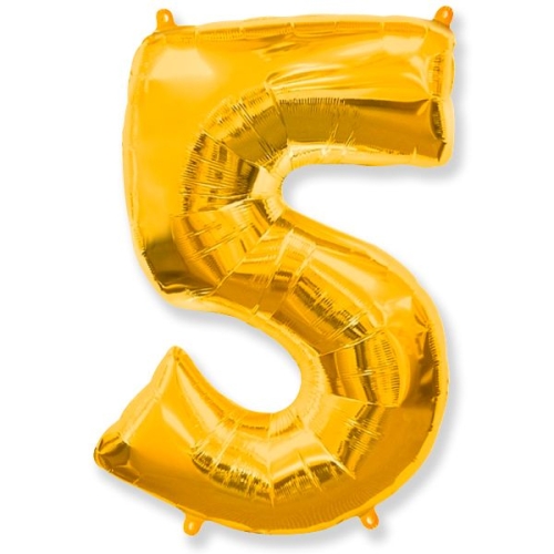 Шар гелиевый цифра 5 (40х102 см) в Лобне