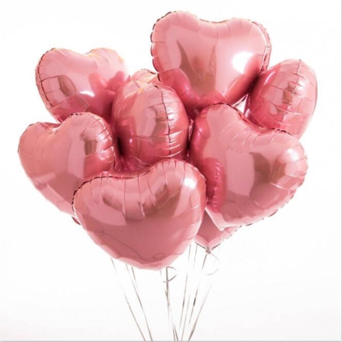 Сердце розовое фольгированный шар с гелием (45 см) в Лобне