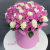 Композиция в шляпной коробке из 151 розы кения микс в Лобне