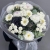Букет "Белоснежная нежность" из георгин, брассики, хризантем Ньютон, эрингиума и гербер в Лобне
